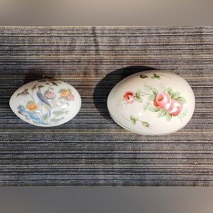 vintage trinket box porcelain eggs
